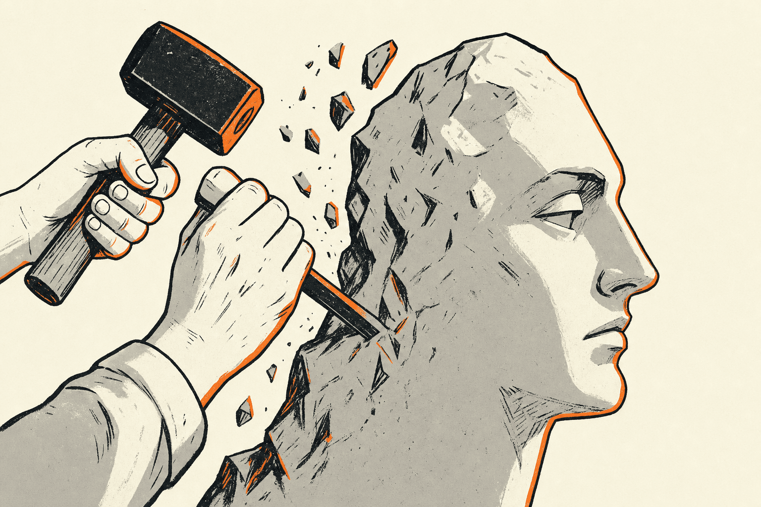 Editorial illustration for “Humanize AI Writing While Keeping Your Voice Intact” — ReverseGPT